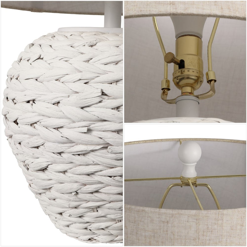 Alaro 24.5" Banana Leaf Basket LED Table Lamp