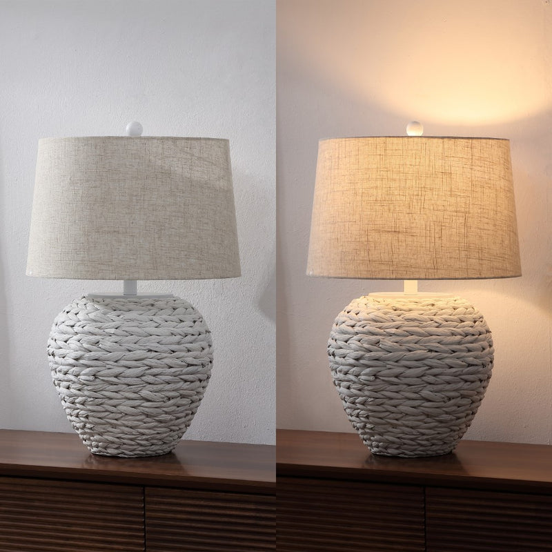 Alaro 24.5" Banana Leaf Basket LED Table Lamp