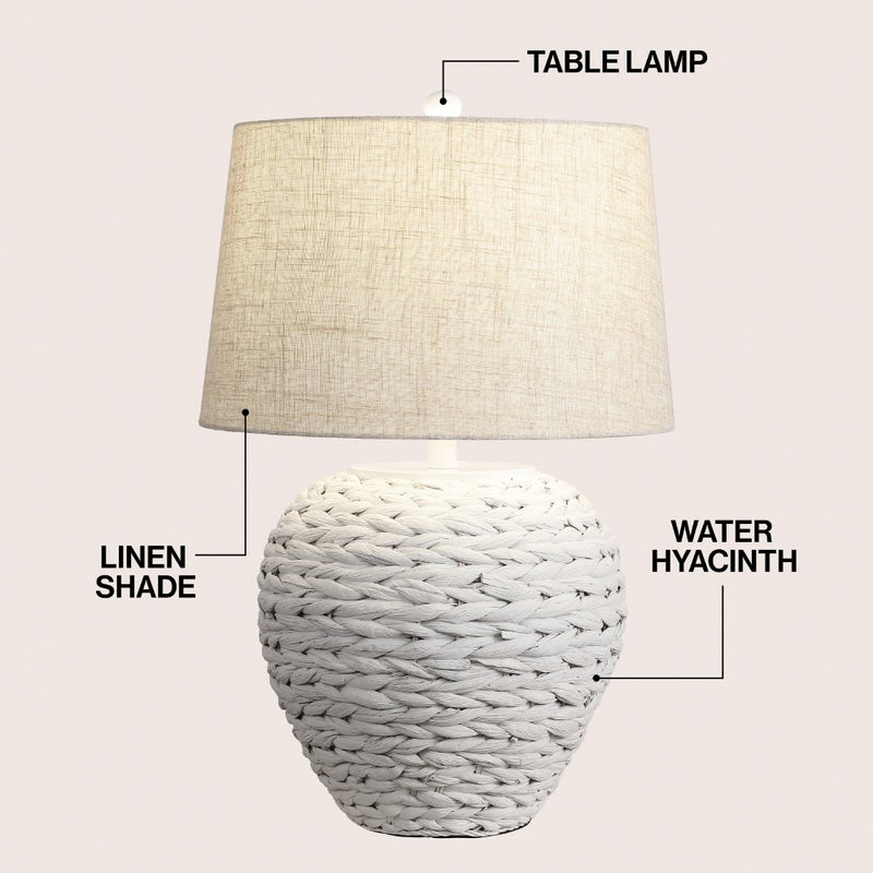 Alaro 24.5" Banana Leaf Basket LED Table Lamp