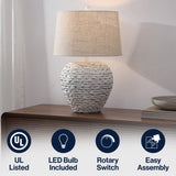 Alaro 24.5" Banana Leaf Basket LED Table Lamp