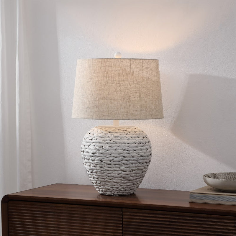 Alaro 24.5" Banana Leaf Basket LED Table Lamp