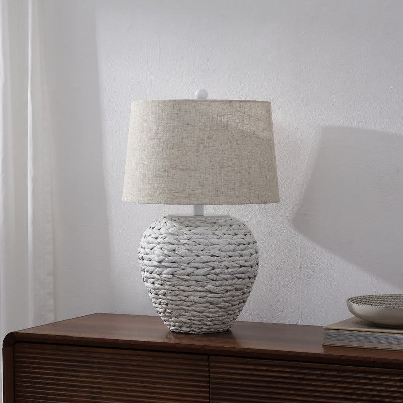 Alaro 24.5" Banana Leaf Basket LED Table Lamp