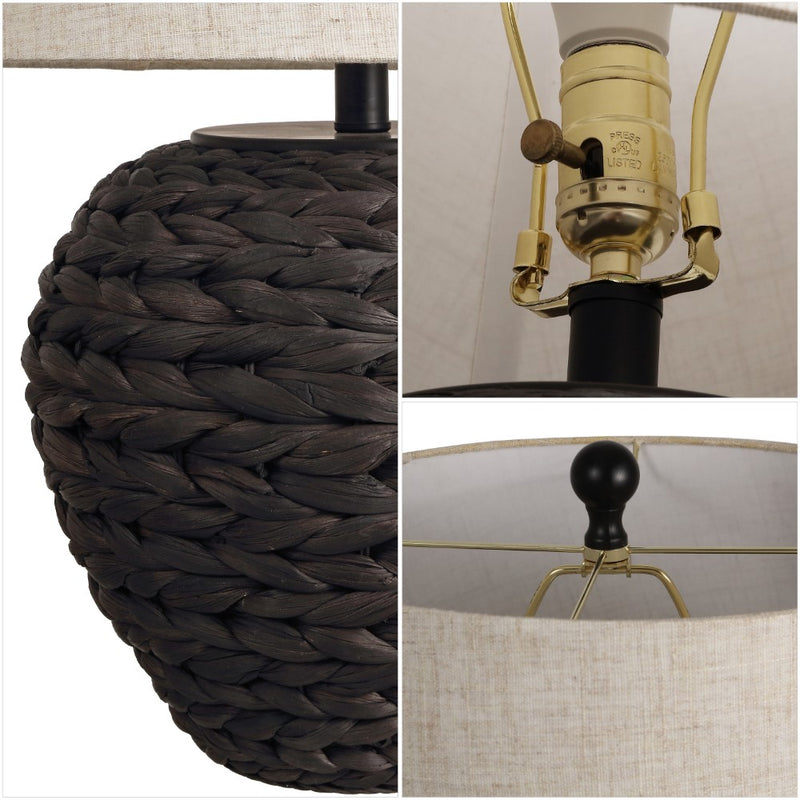 Alaro 24.5" Banana Leaf Basket LED Table Lamp