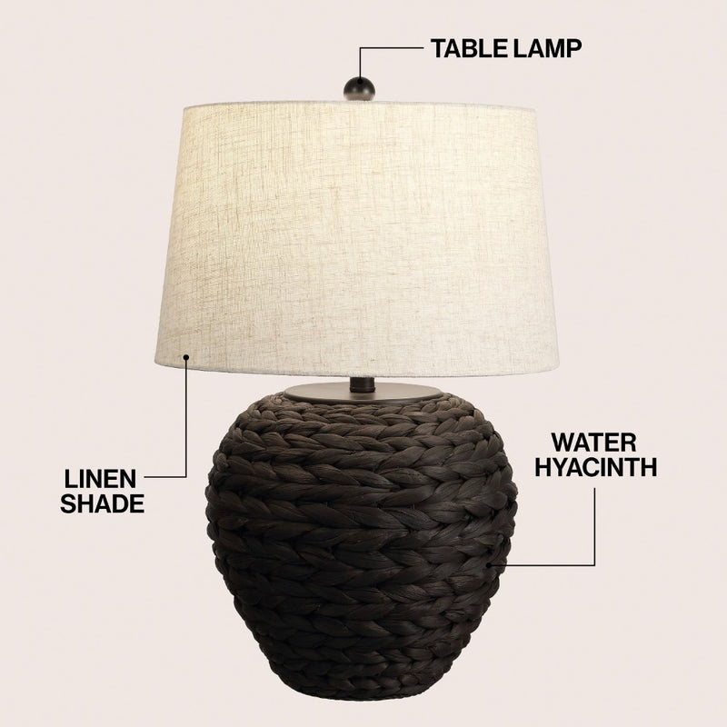 Alaro 24.5" Banana Leaf Basket LED Table Lamp