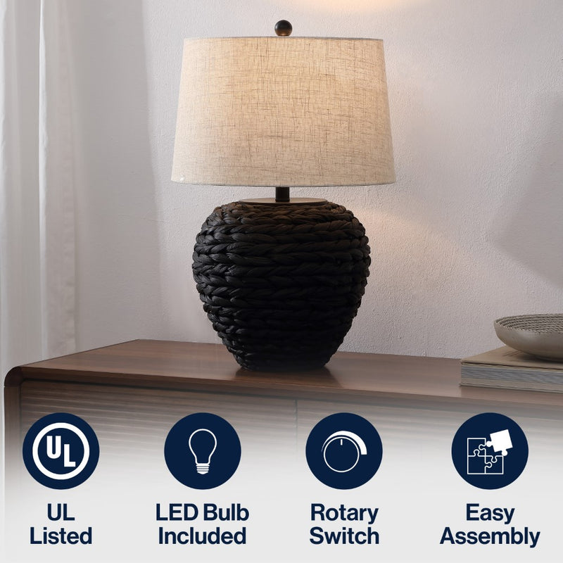 Alaro 24.5" Banana Leaf Basket LED Table Lamp