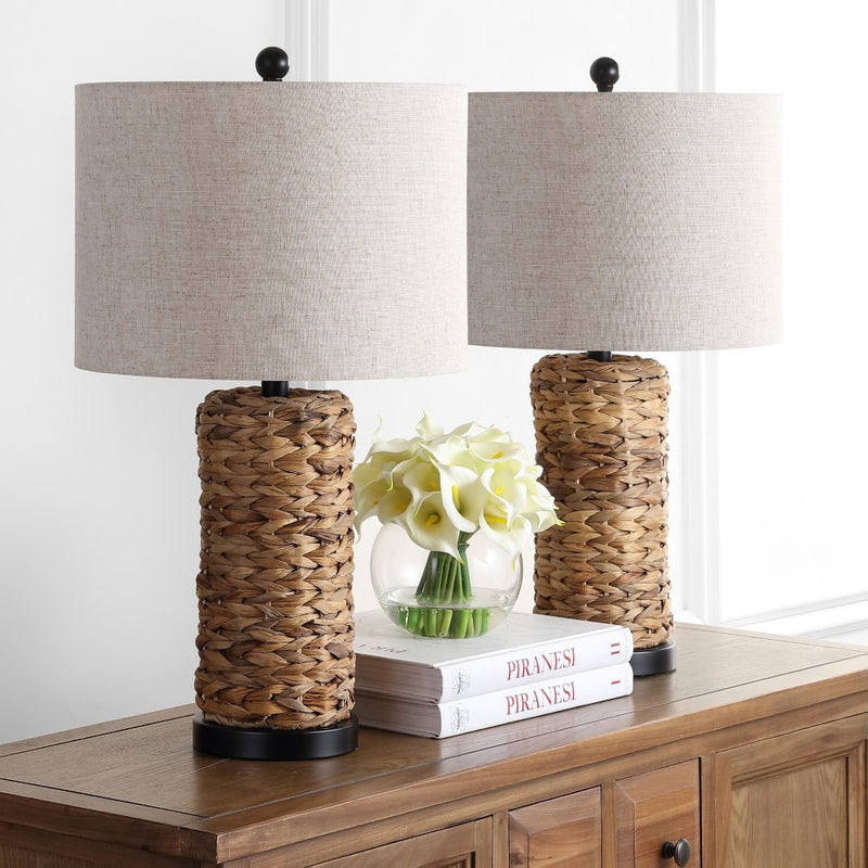 Elicia 25" Sea Grass LED Table Lamp Set 2
