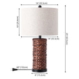 Elicia 25" Sea Grass LED Table Lamp Set 2