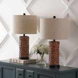 Elicia 25" Sea Grass LED Table Lamp Set 2