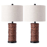 Elicia 25" Sea Grass LED Table Lamp Set 2