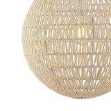 Luna 15.75" Bohemian Modern Woven Rattan/Iron LED Pendant - JONATHAN Y
