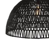 Campana 20" Bohemian Modern Woven Rattan/Iron LED Pendant