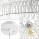 Campana 20" Bohemian Modern Woven Rattan/Iron LED Pendant