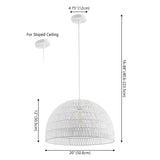 Campana 20" Bohemian Modern Woven Rattan/Iron LED Pendant