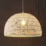 Campana 20" Bohemian Modern Woven Rattan/Iron LED Pendant