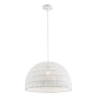 Campana 20" Bohemian Modern Woven Rattan/Iron LED Pendant