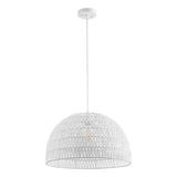 Campana 20" Bohemian Modern Woven Rattan/Iron LED Pendant