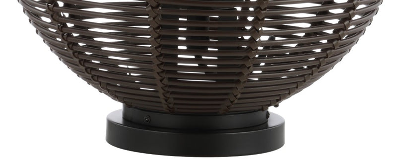 Jigu 22" Outdoor Woven Globe Asian LED Lantern - JONATHAN Y