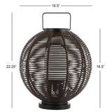 Jigu 22" Outdoor Woven Globe Asian LED Lantern - JONATHAN Y