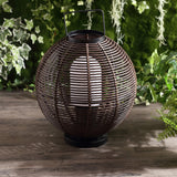 Jigu 22" Outdoor Woven Globe Asian LED Lantern - JONATHAN Y