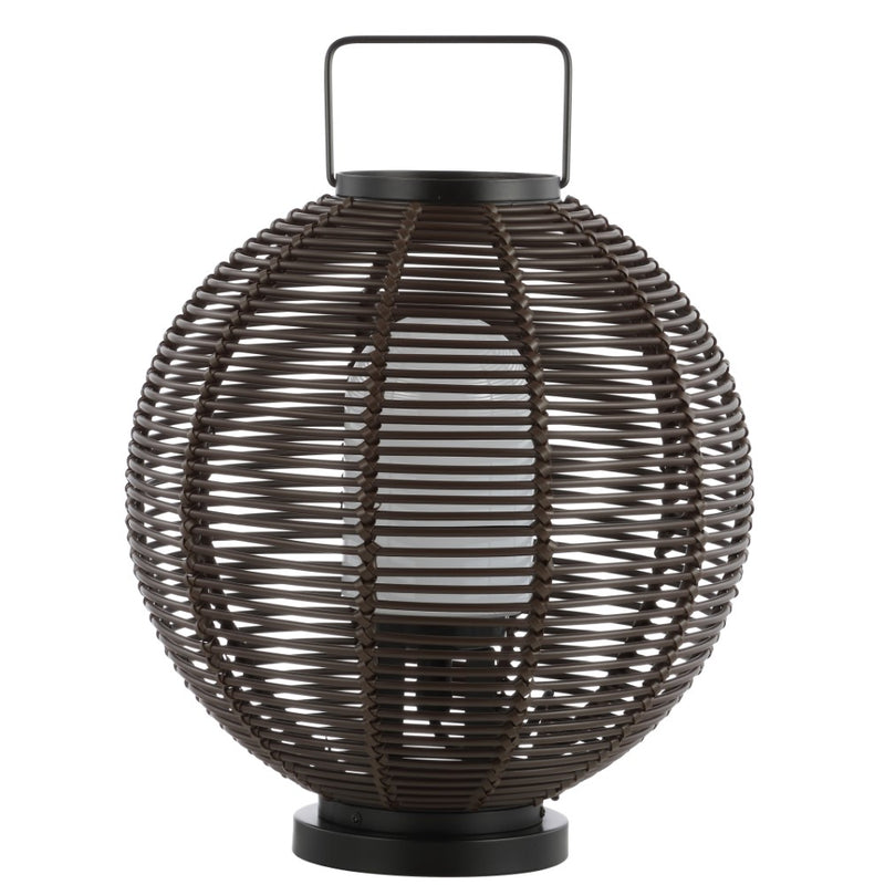Jigu 22" Outdoor Woven Globe Asian LED Lantern - JONATHAN Y