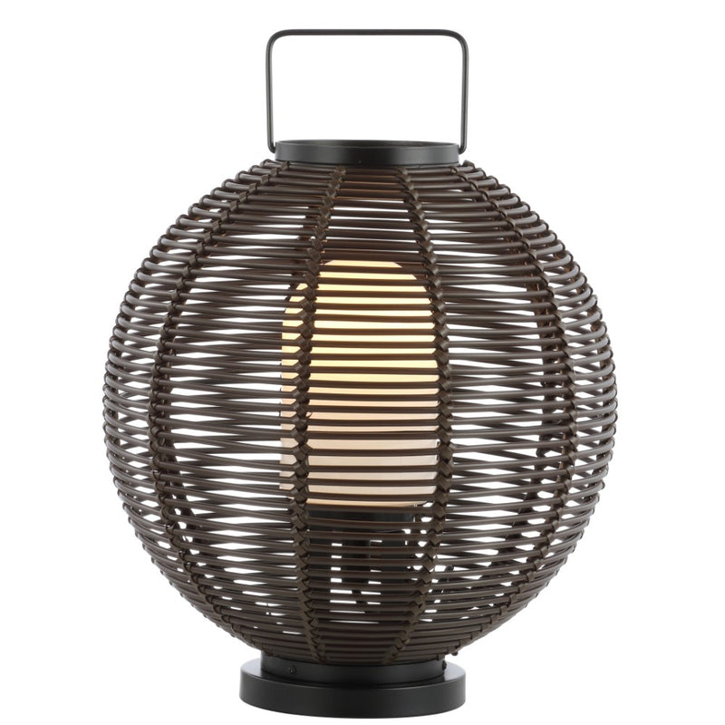 Jigu 22" Outdoor Woven Globe Asian LED Lantern - JONATHAN Y