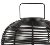 Kandella 26.7" Outdoor Woven Oval Asian LED Lantern - JONATHAN Y