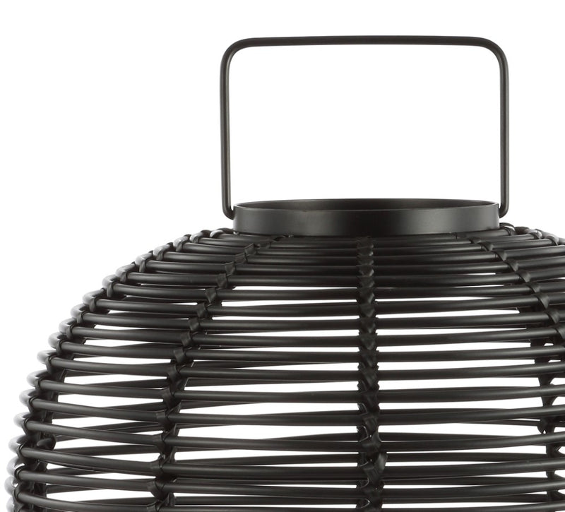 Kandella 26.7" Outdoor Woven Oval Asian LED Lantern - JONATHAN Y