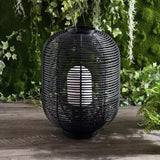 Kandella 26.7" Outdoor Woven Oval Asian LED Lantern - JONATHAN Y