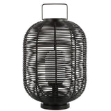 Kandella 26.7" Outdoor Woven Oval Asian LED Lantern - JONATHAN Y