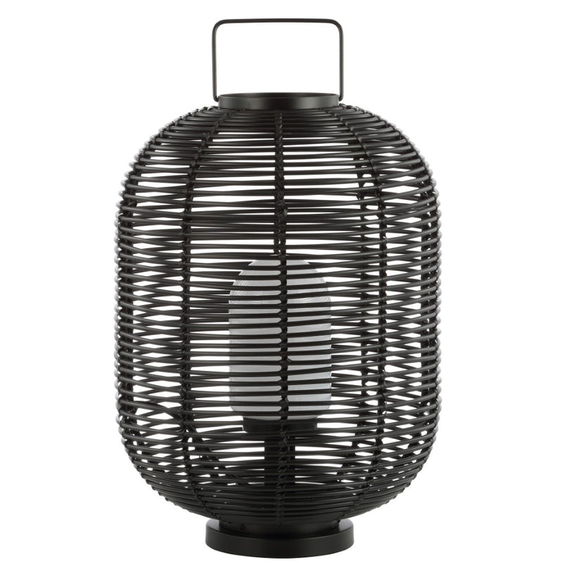 Kandella 26.7" Outdoor Woven Oval Asian LED Lantern - JONATHAN Y