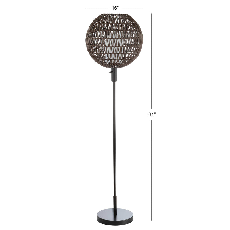 Bea 61" Outdoor Woven Globe LED Floor Lamp