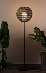 Bea 61" Outdoor Woven Globe LED Floor Lamp - JONATHAN Y