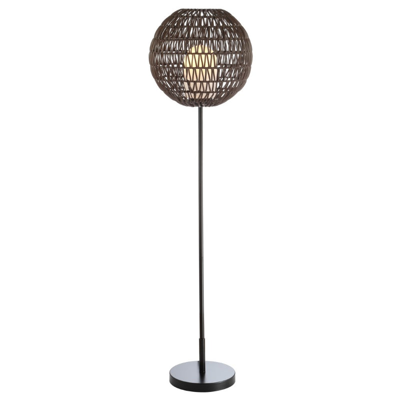 Bea 61" Outdoor Woven Globe LED Floor Lamp - JONATHAN Y