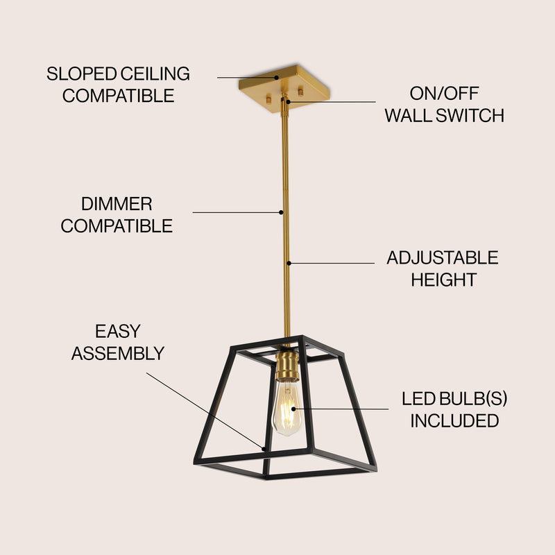 Lloyd Farmhouse Industrial Iron LED Pendant