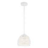 Campana 20" Bohemian Modern Woven Rattan/Iron LED Pendant