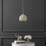 Campana 20" Bohemian Modern Woven Rattan/Iron LED Pendant