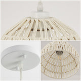 Campana 20" Bohemian Modern Woven Rattan/Iron LED Pendant