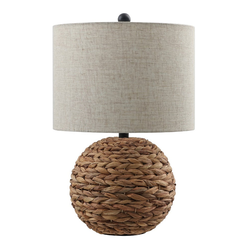 Camilo 21.5" Modern Coastal Woven Rattan Globe LED Table Lamp