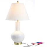 Han 27" Ceramic/Iron Contemporary USB Charging LED Table Lamp - JONATHAN Y