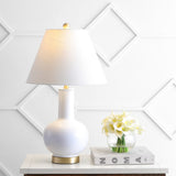 Han 27" Ceramic/Iron Contemporary USB Charging LED Table Lamp - JONATHAN Y