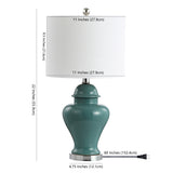 Qin 22" Ceramic/Iron Classic Cottage LED Table Lamp - JONATHAN Y