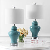 Qin 22" Ceramic/Iron Classic Cottage LED Table Lamp - JONATHAN Y
