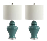 Qin 22" Ceramic/Iron Classic Cottage LED Table Lamp - JONATHAN Y