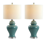 Qin 22" Ceramic/Iron Classic Cottage LED Table Lamp - JONATHAN Y