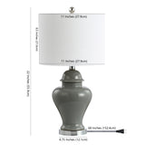 Qin 22" Ceramic/Iron Classic Cottage LED Table Lamp - JONATHAN Y