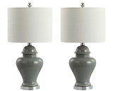 Qin 22" Ceramic/Iron Classic Cottage LED Table Lamp - JONATHAN Y