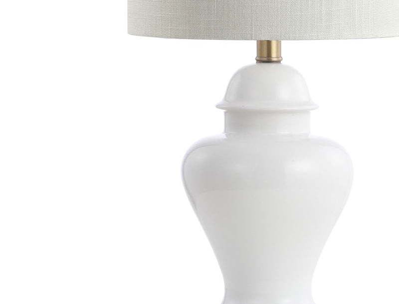 Qin 22" Ceramic/Iron Classic Cottage LED Table Lamp - JONATHAN Y