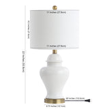 Qin 22" Ceramic/Iron Classic Cottage LED Table Lamp - JONATHAN Y