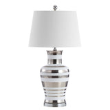 Zilar Striped 28.75" Ceramic/Iron Classic Modern LED Table Lamp - JONATHAN Y