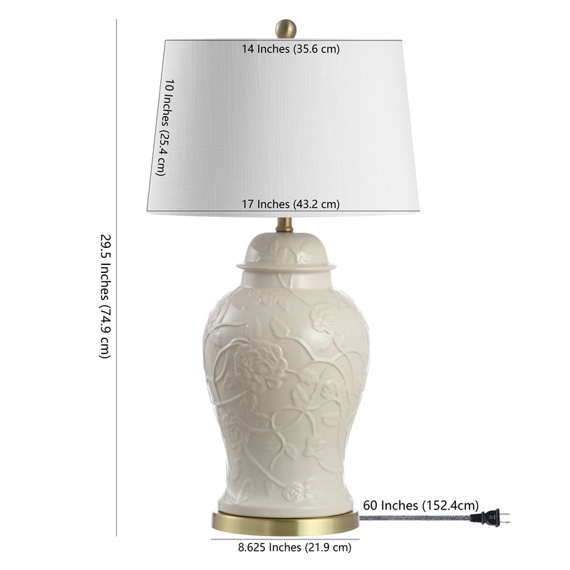 Naiyou 29.5" Ceramic Classic Traditional LED  Lamp Table Lamp - JONATHAN Y